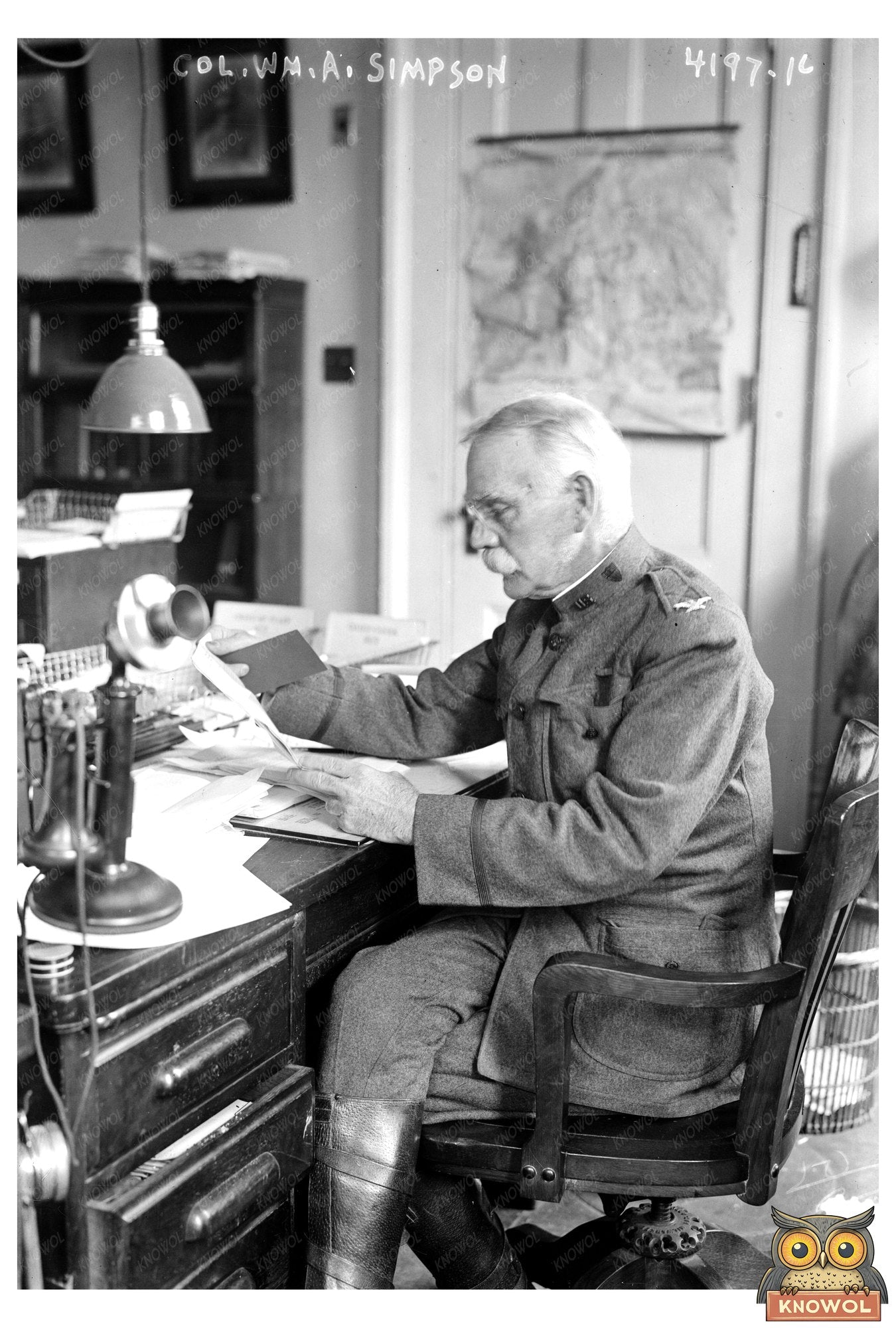 1917 Glass Negative of Colonel William A. Simpson