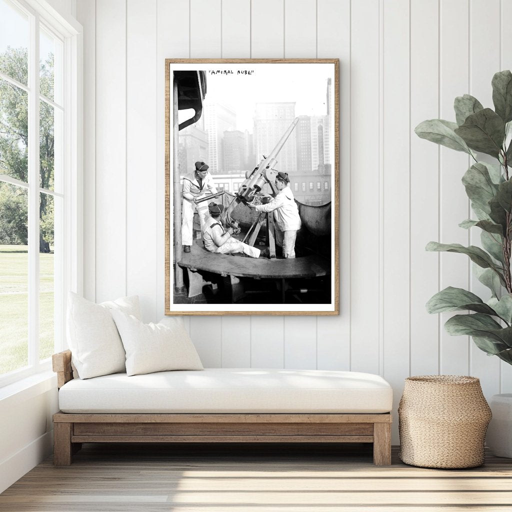 1917 French Warship Anti-Aircraft Gun in Action