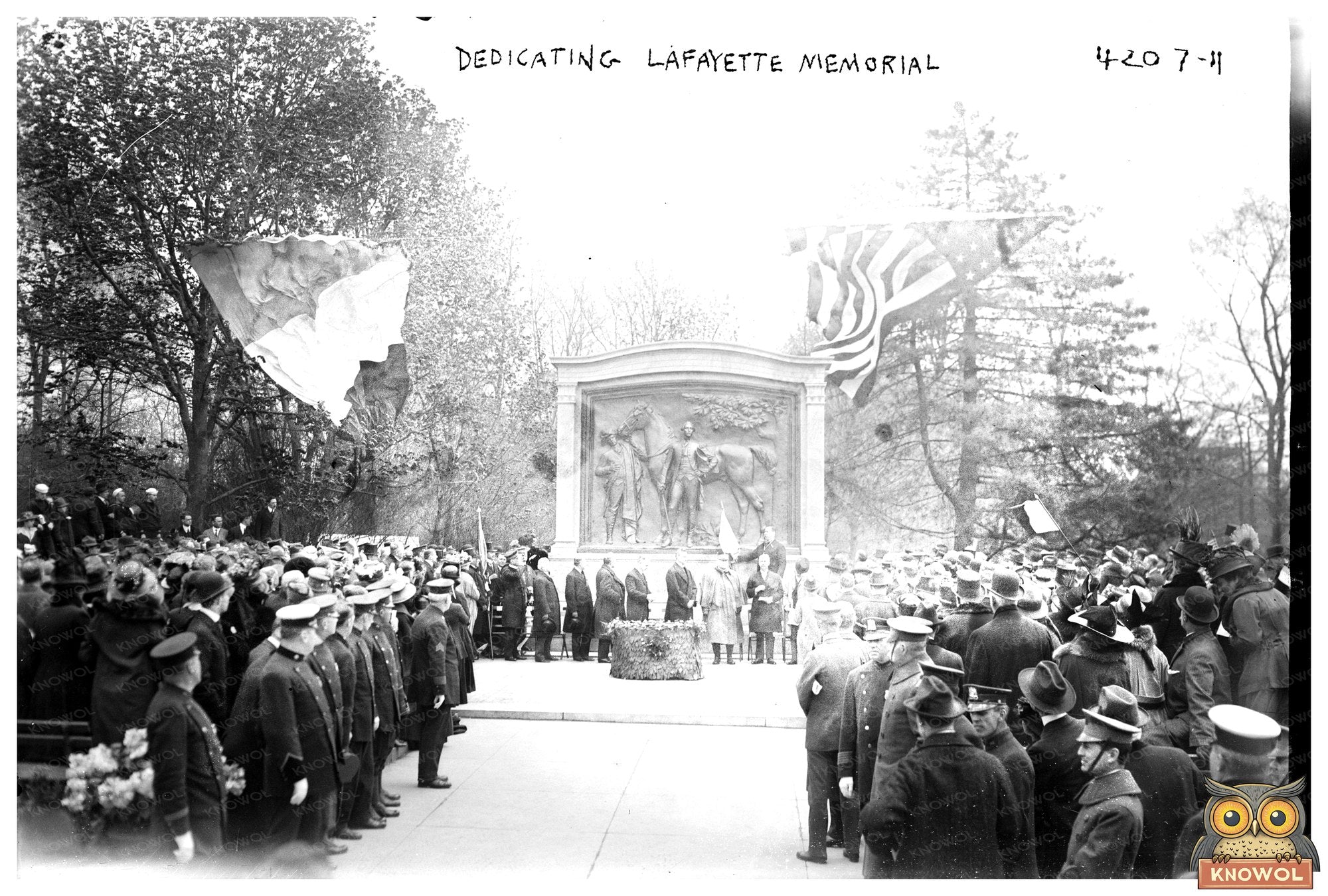 1917 Lafayette Memorial Dedication Ceremony Moment