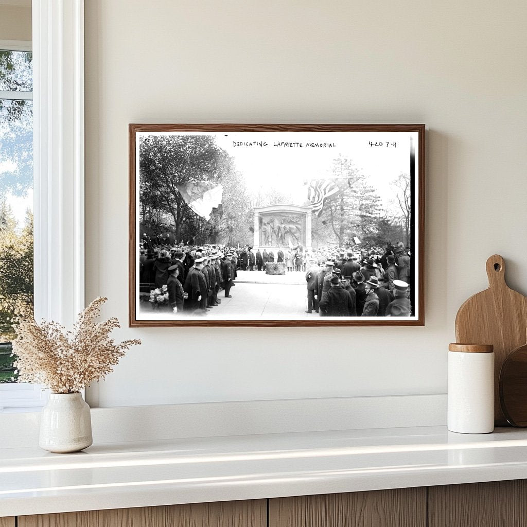 1917 Lafayette Memorial Dedication Ceremony Moment