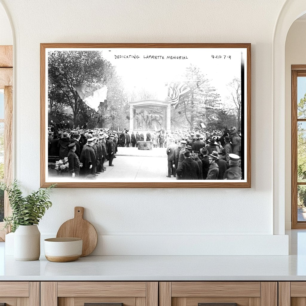 1917 Lafayette Memorial Dedication Ceremony Moment