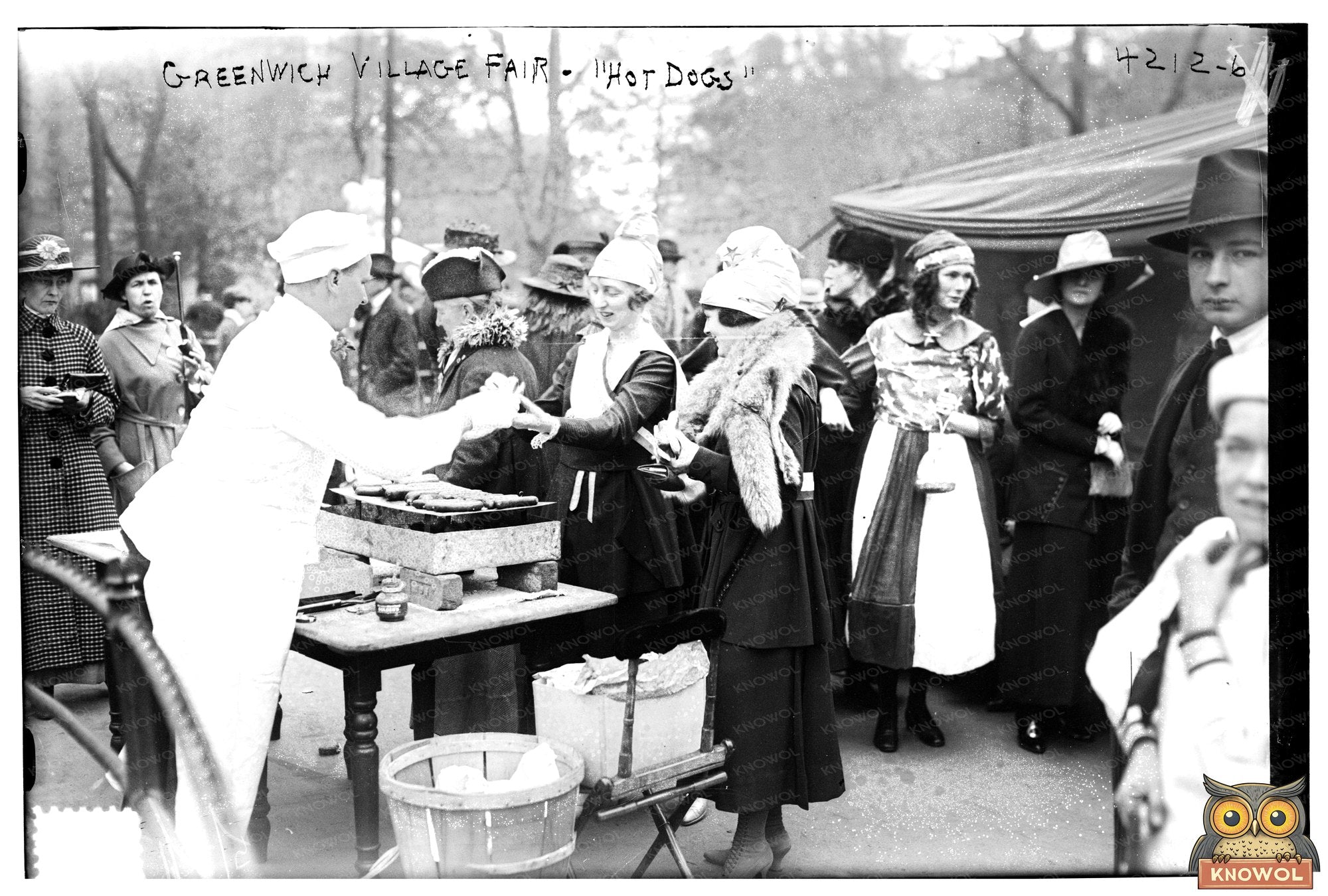 1917 Greenwich Village Fair: Hot Dog Stand Delight