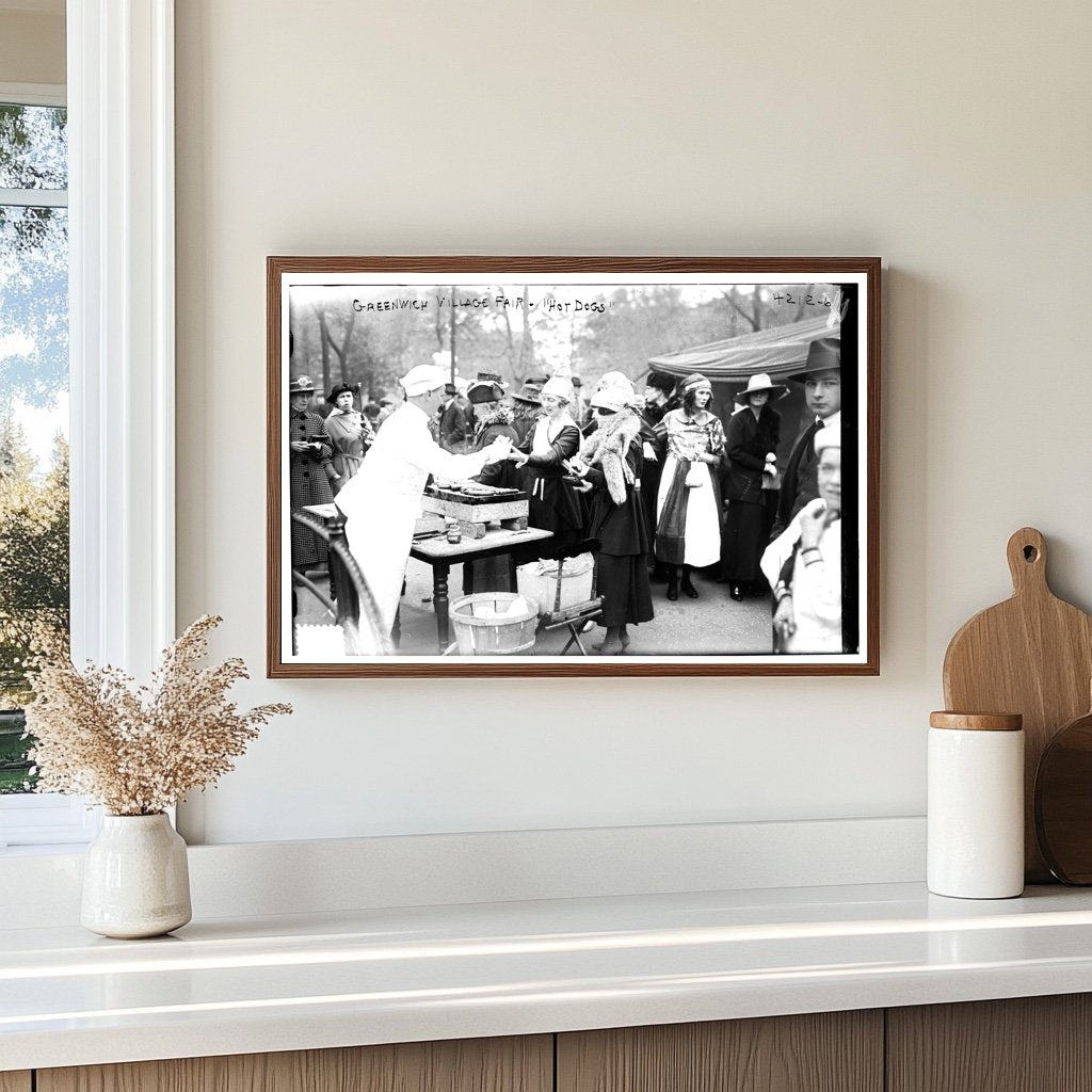 1917 Greenwich Village Fair: Hot Dog Stand Delight