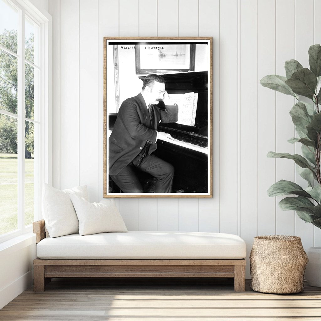 Vintage Portrait of a Pianist in Concert, 1915-1920