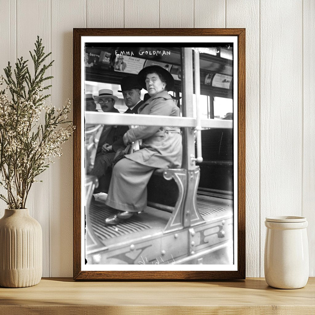 Emma Goldman: Bold Activist in 1917 Protest Portrait