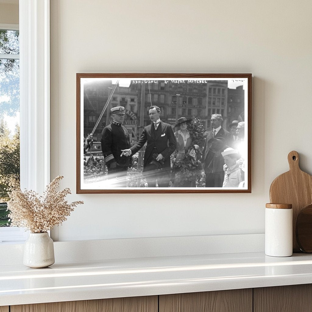 Historic 1917 Meeting of Navy Admiral & NYC Mayor