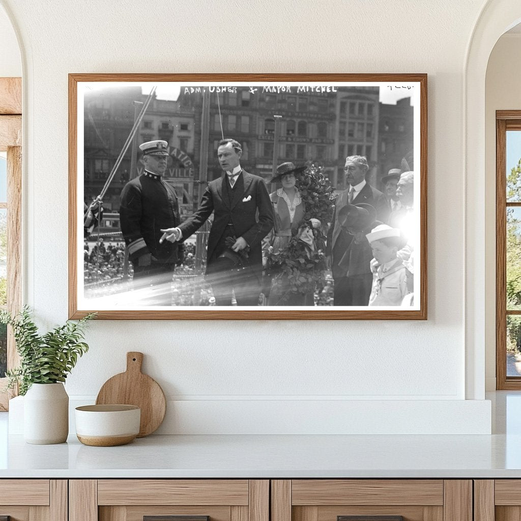 Historic 1917 Meeting of Navy Admiral & NYC Mayor