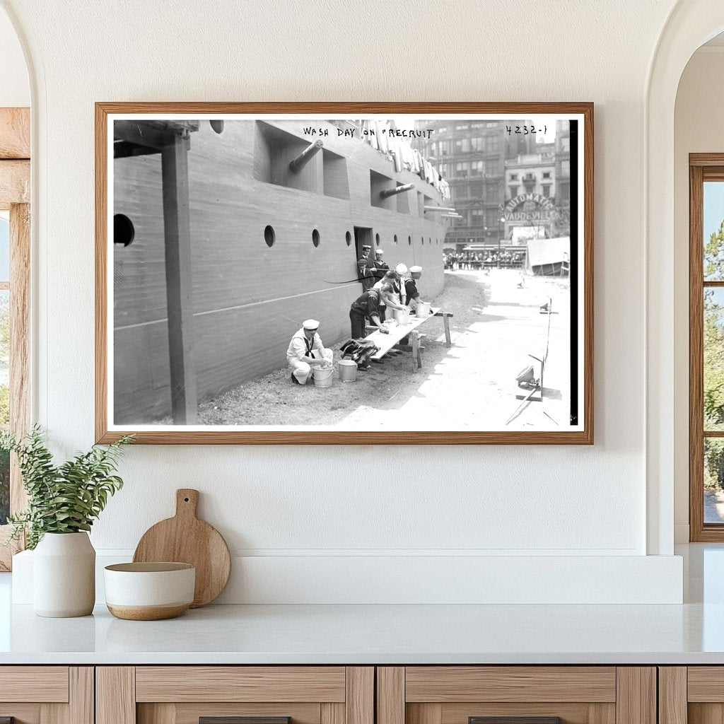1917 Military Life: Soldiers Doing Laundry