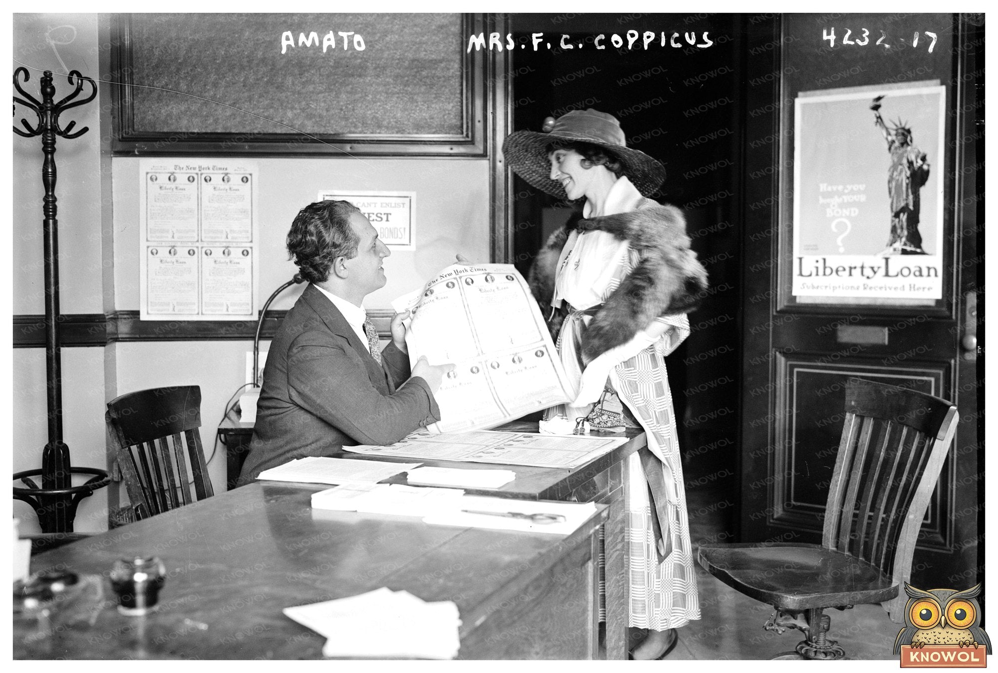 1917 Portrait of Amato with Mrs. F.C. Coppicus