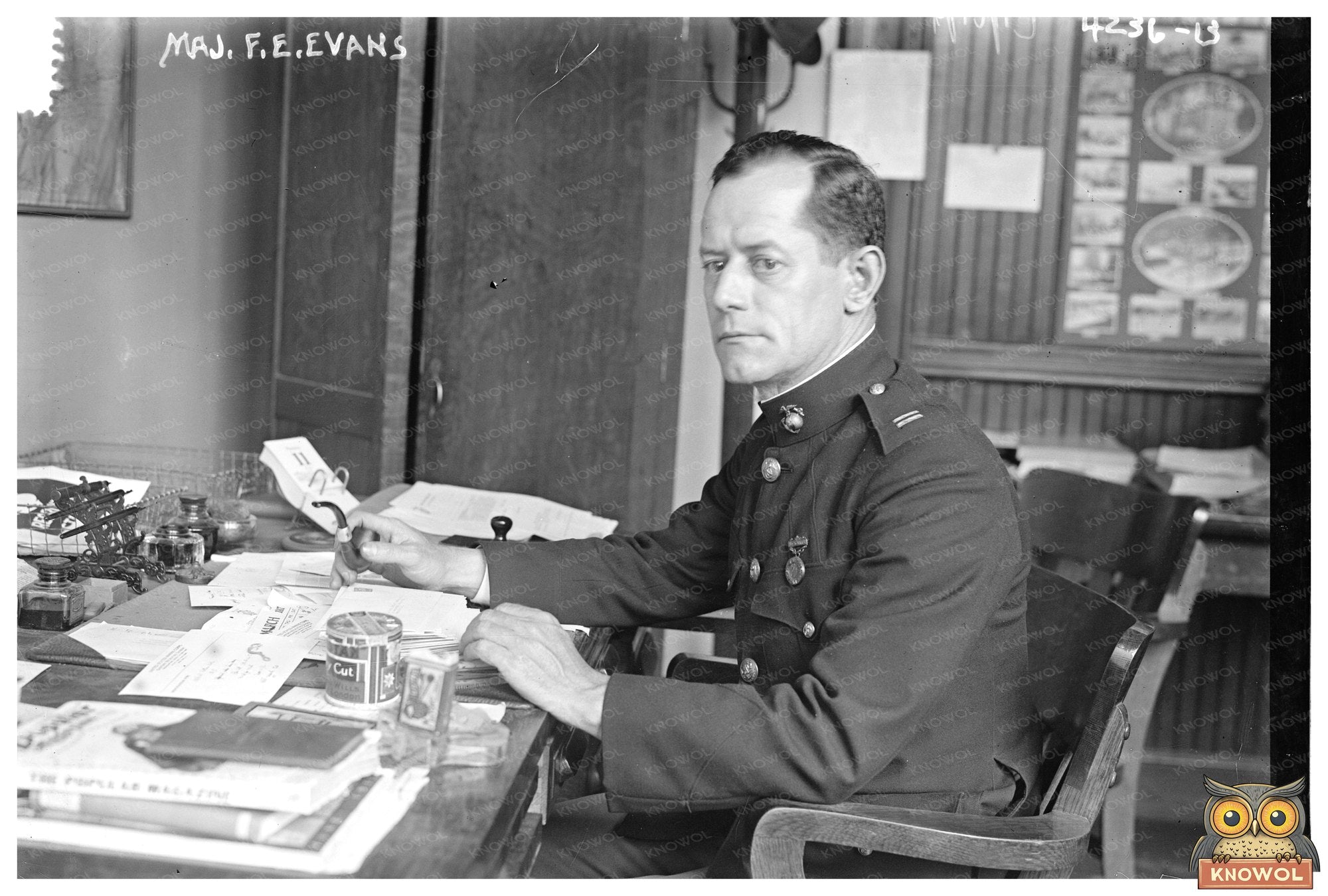 1917 Portrait of Major F.E. Evans in Military Attire
