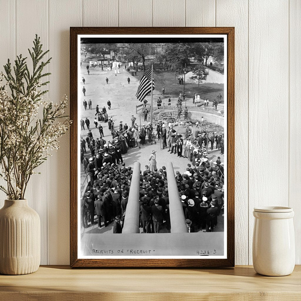 1917 Military Recruits Aboard USS Recruit Ship