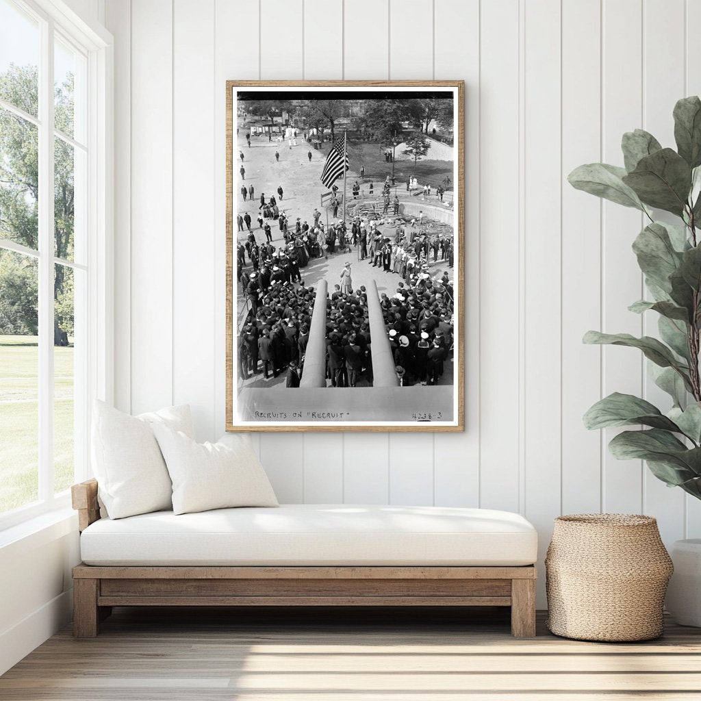 1917 Military Recruits Aboard USS Recruit Ship