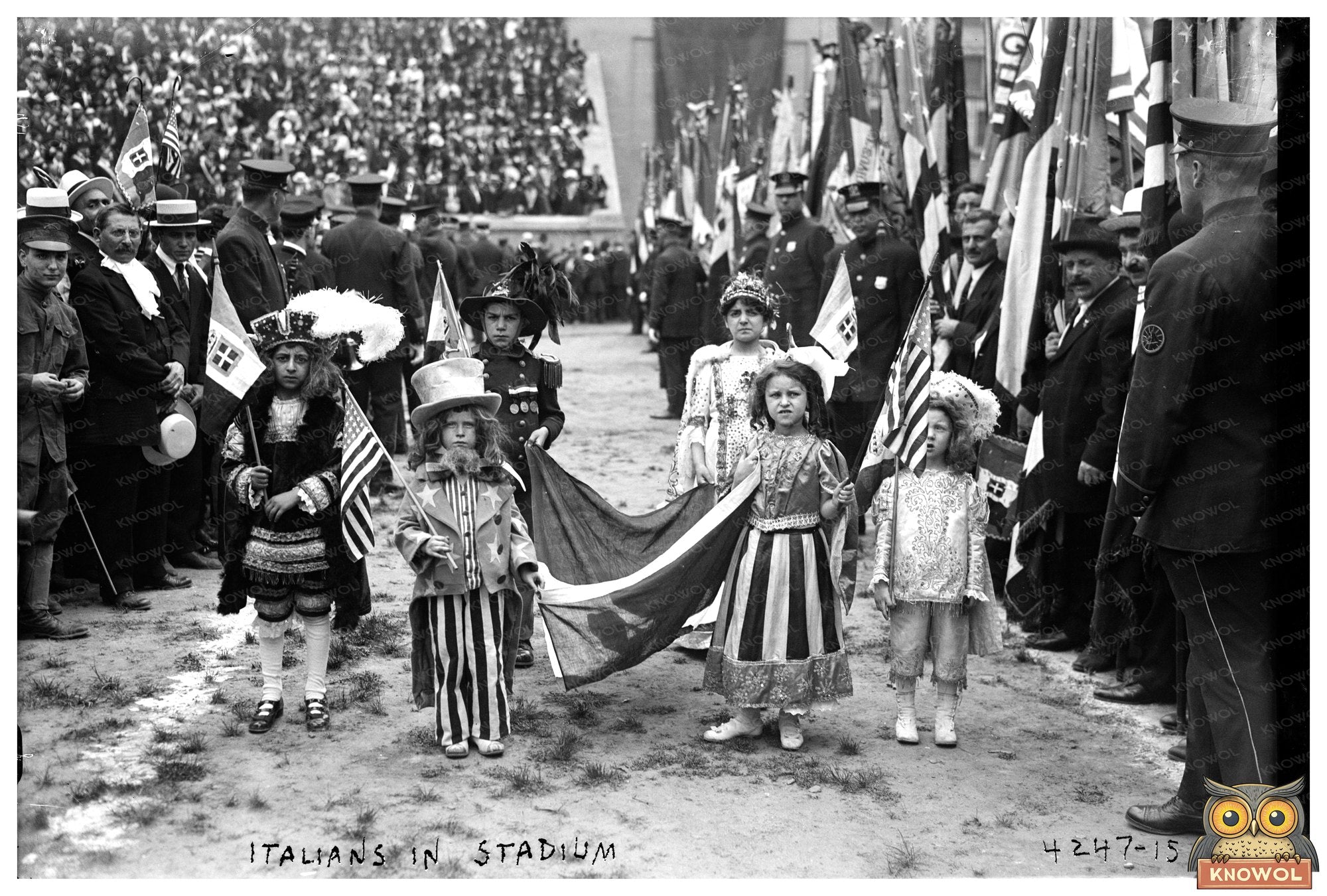 1917 Italian Stadium Crowd Amidst Wars Turmoil