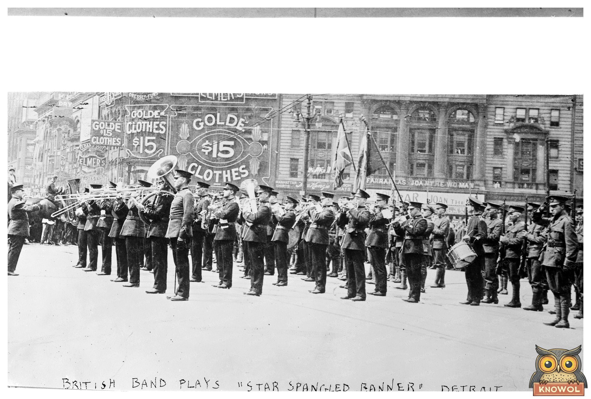 1917 British Band Honors America in Detroit Concert