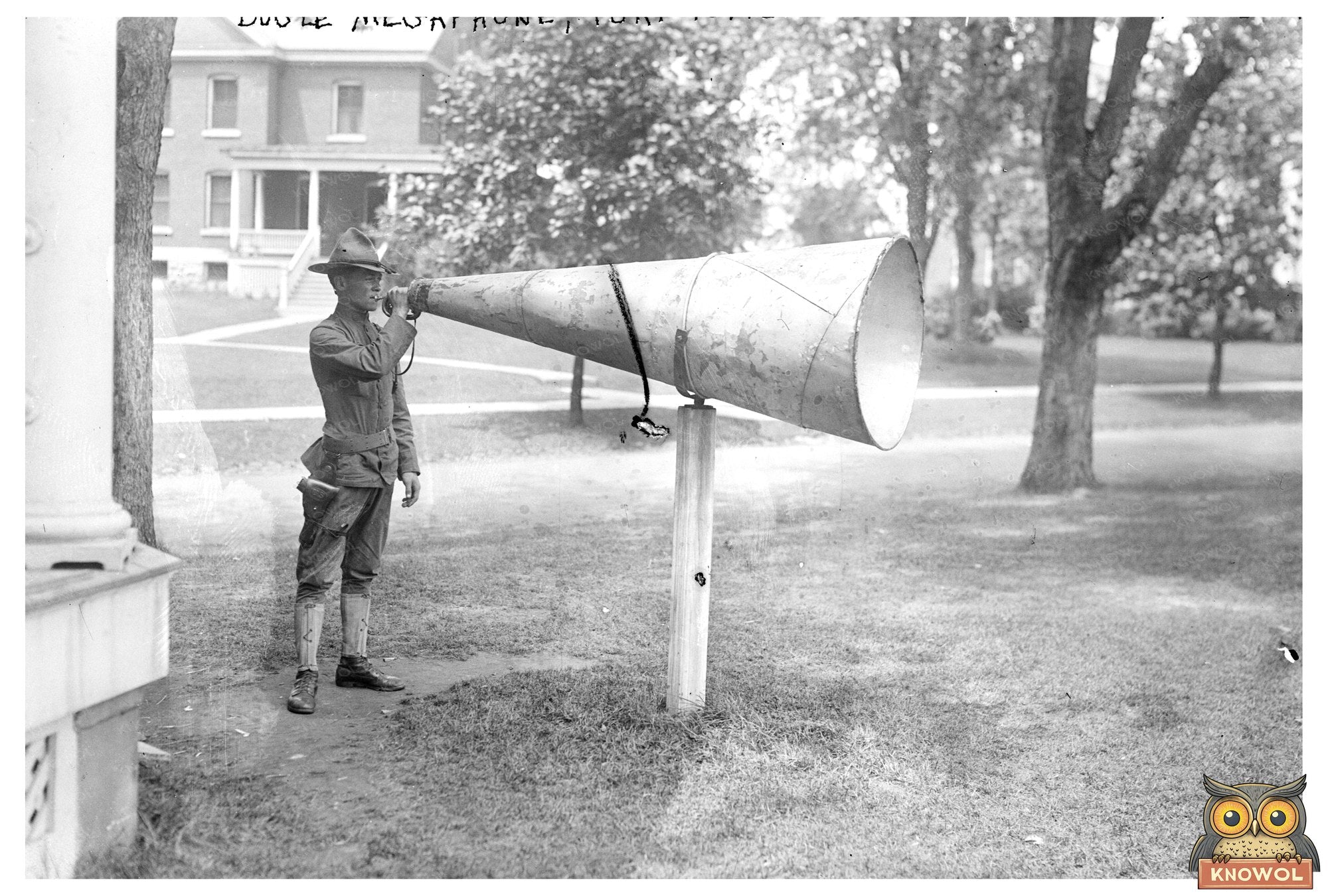 1917 Bugle Megaphone at Historic Fort Totten