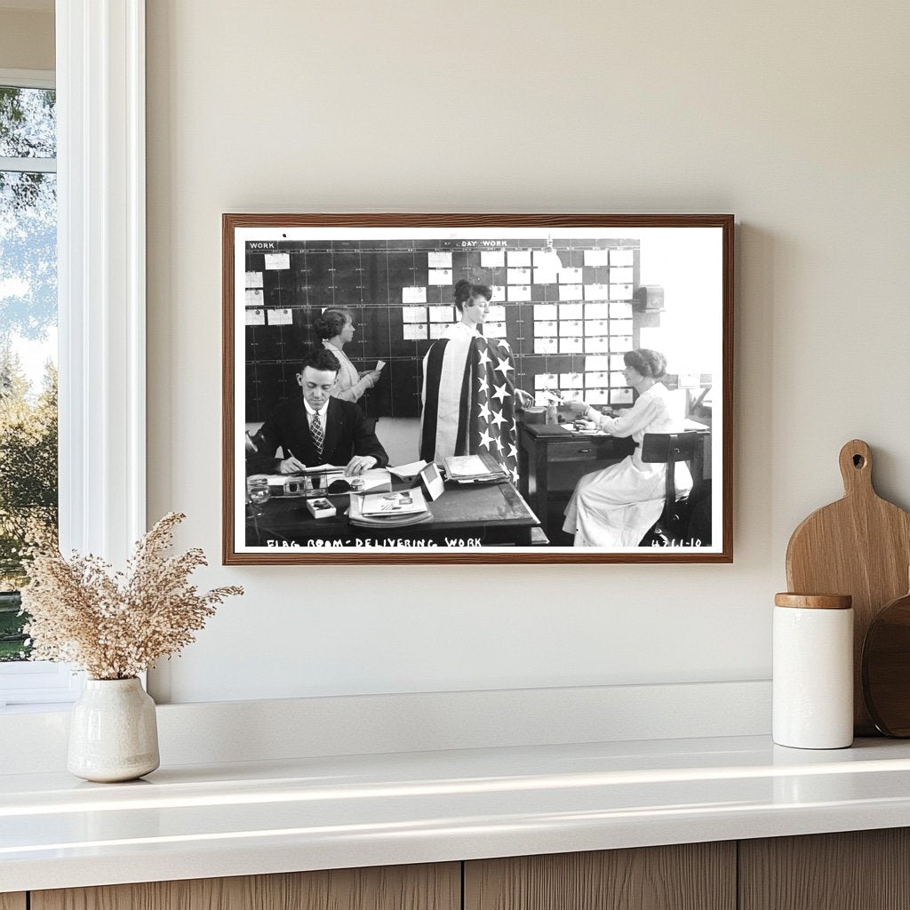 1917: Bustling Flag Room on a Historic Day