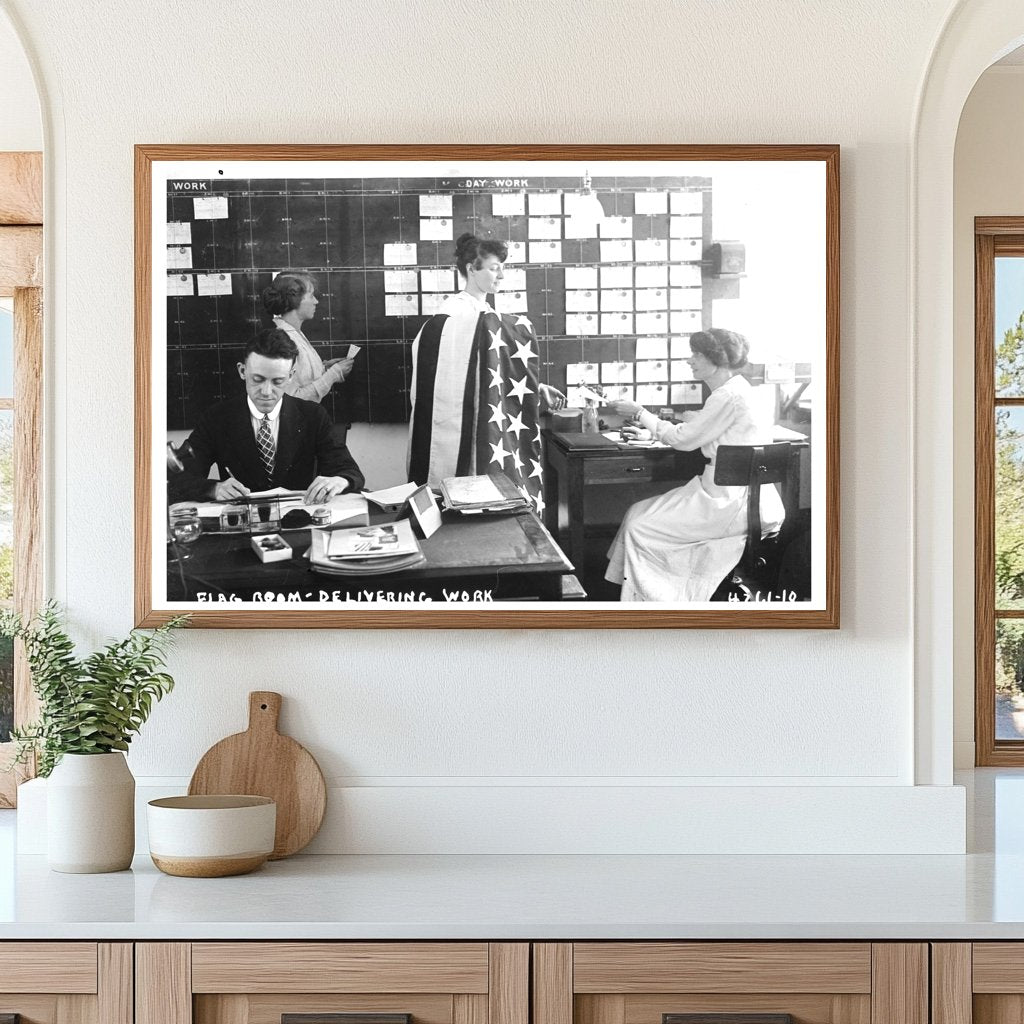 1917: Bustling Flag Room on a Historic Day