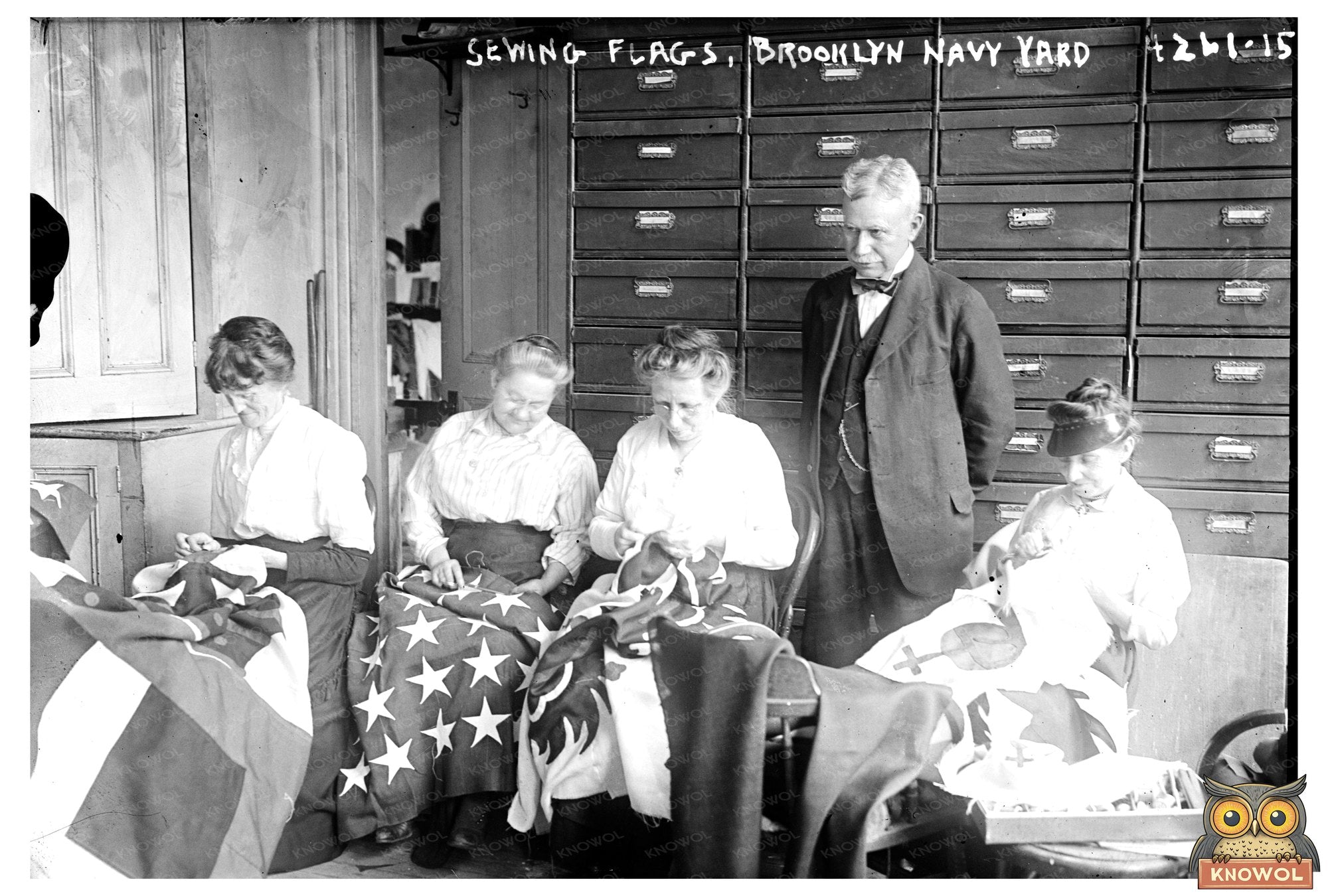 World War I Era: Seamstresses Crafting Naval Flags