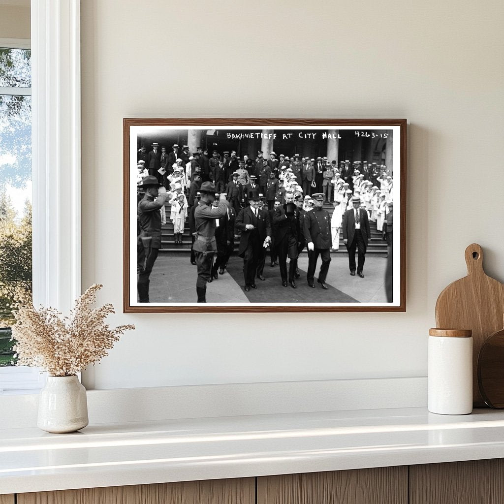 1917 Historic Scene: Bakhmetieff at City Hall