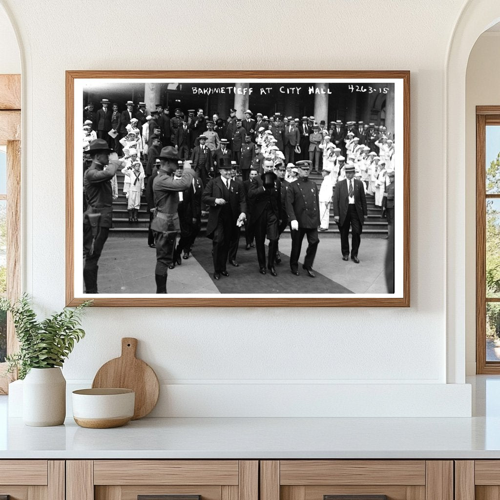 1917 Historic Scene: Bakhmetieff at City Hall