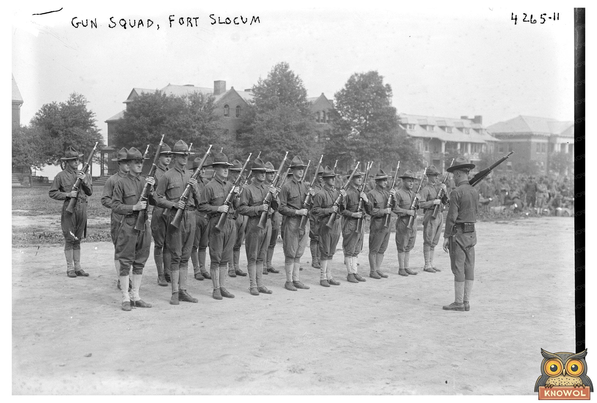WWI Gun Squad at Fort Slocum, 1917 Vintage Capture
