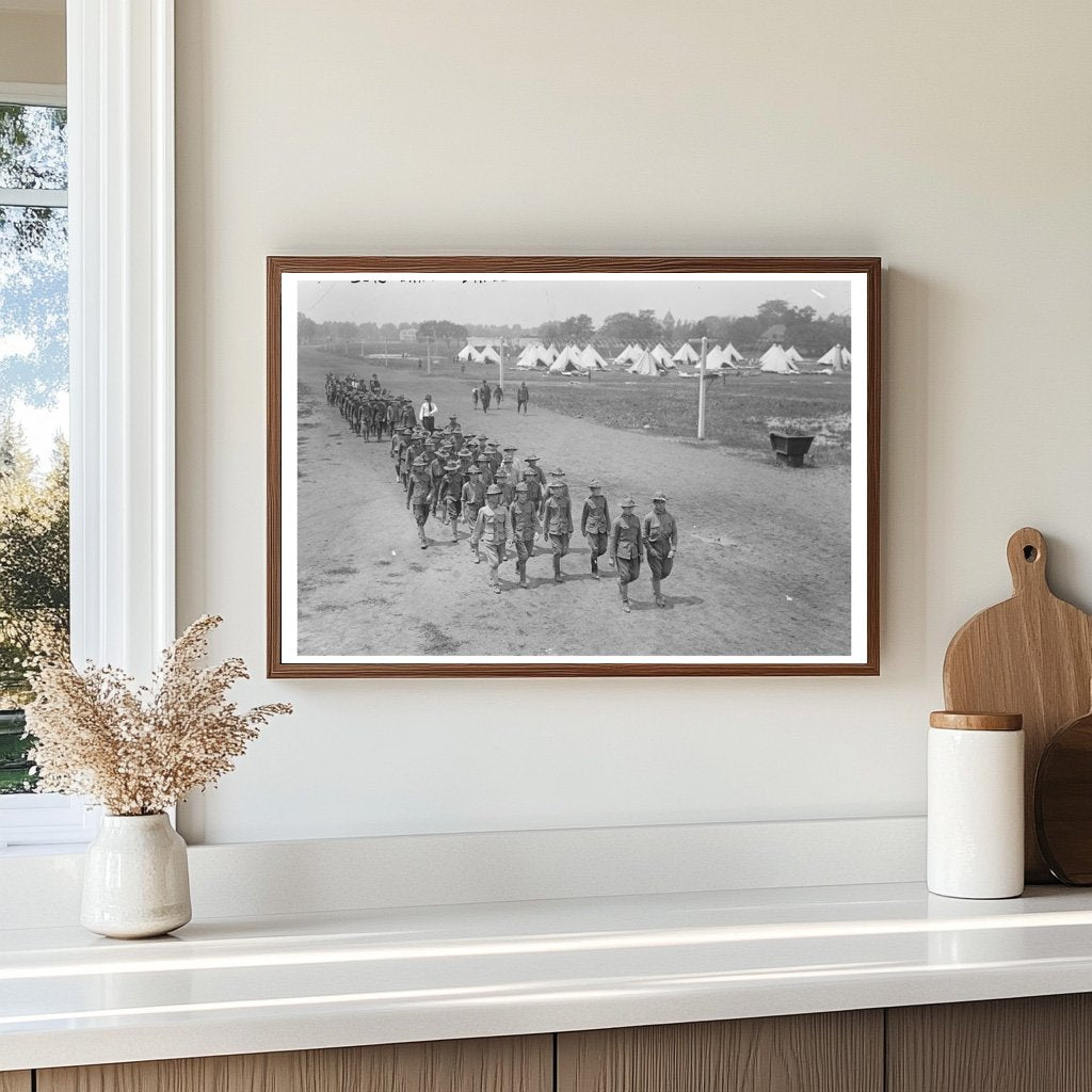 1917 World War I Era Boys Camp Drill in Action