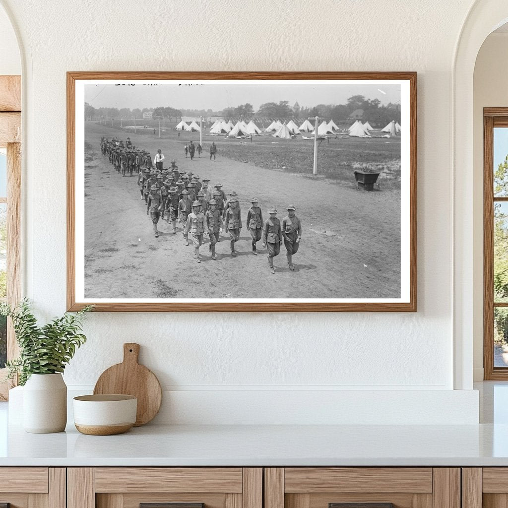 1917 World War I Era Boys Camp Drill in Action