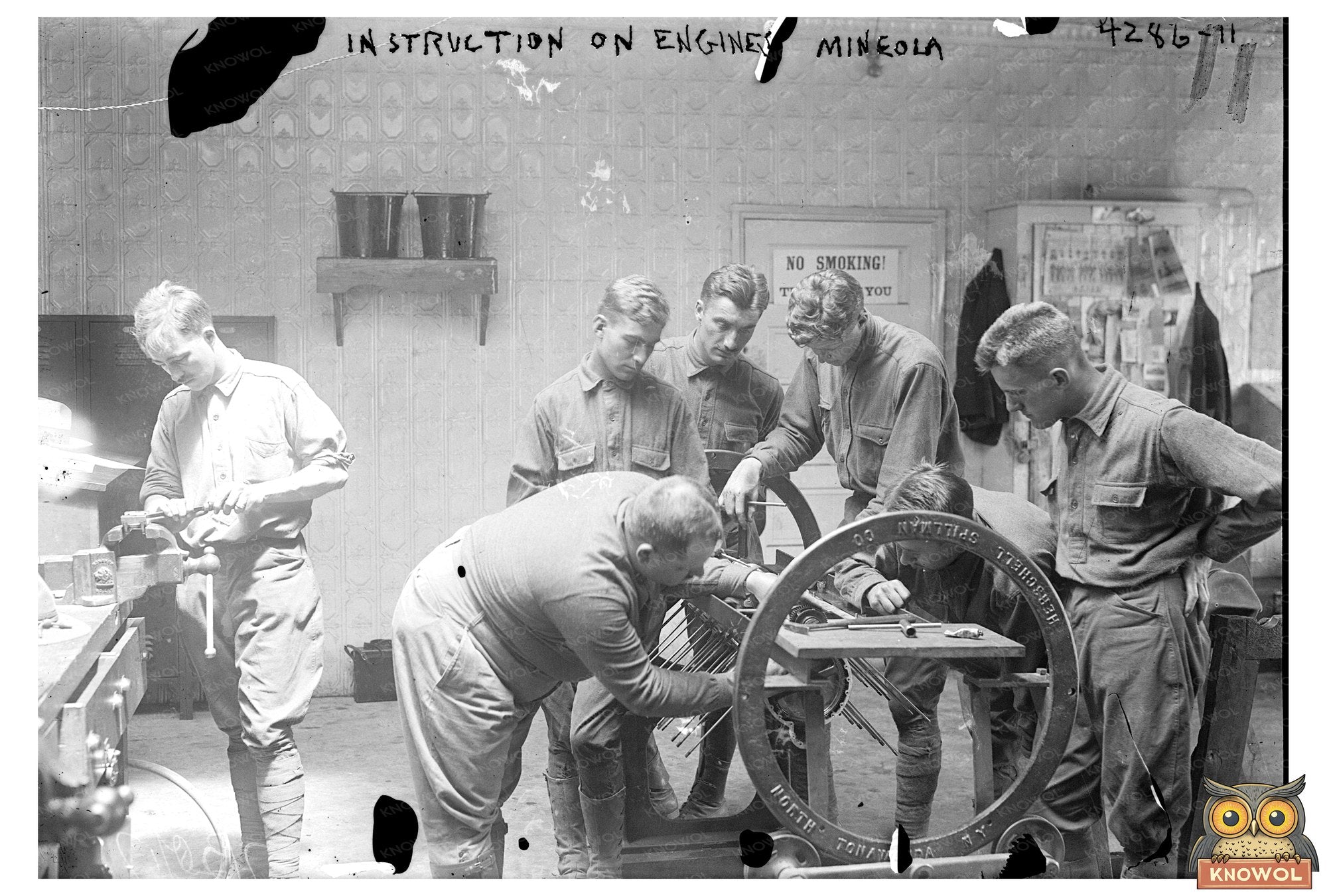 1918 Engine Instruction Class in Mineola, New York