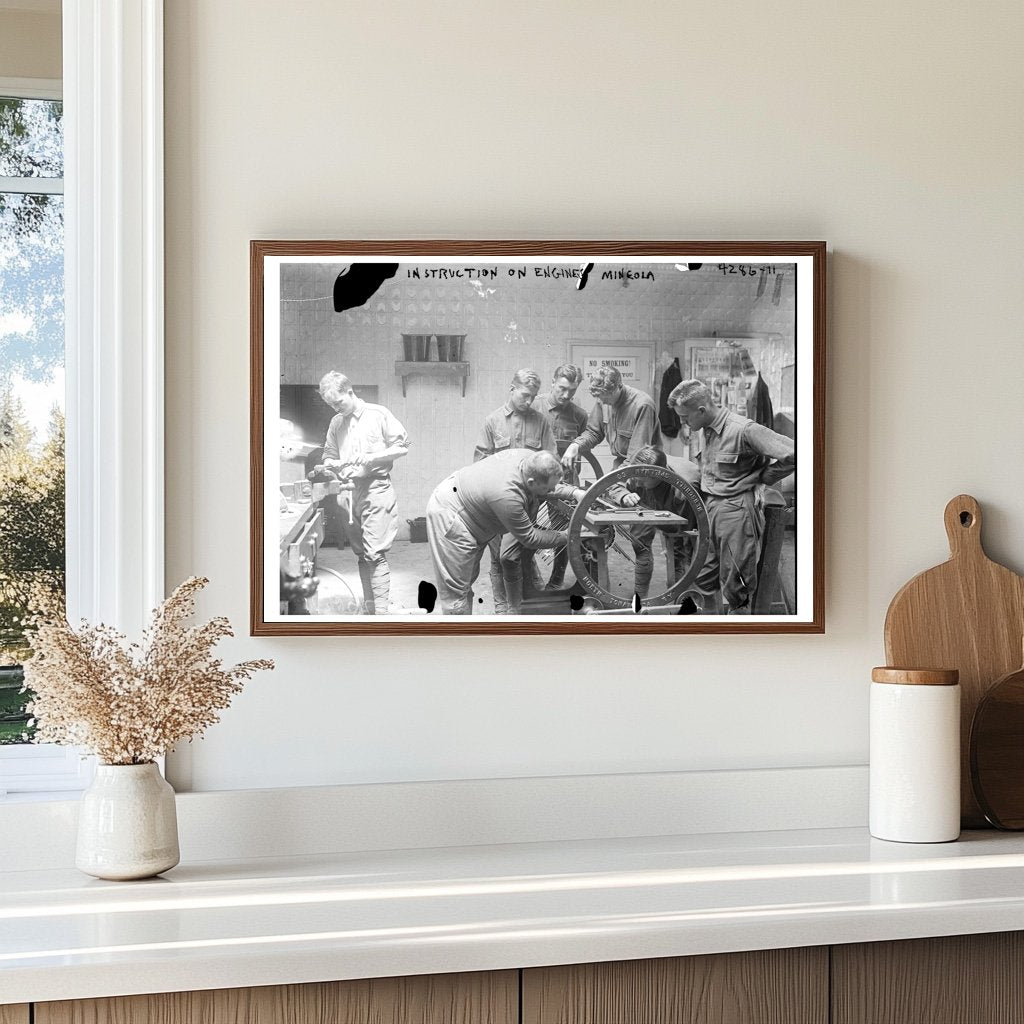 1918 Engine Instruction Class in Mineola, New York