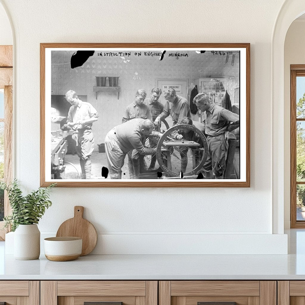 1918 Engine Instruction Class in Mineola, New York