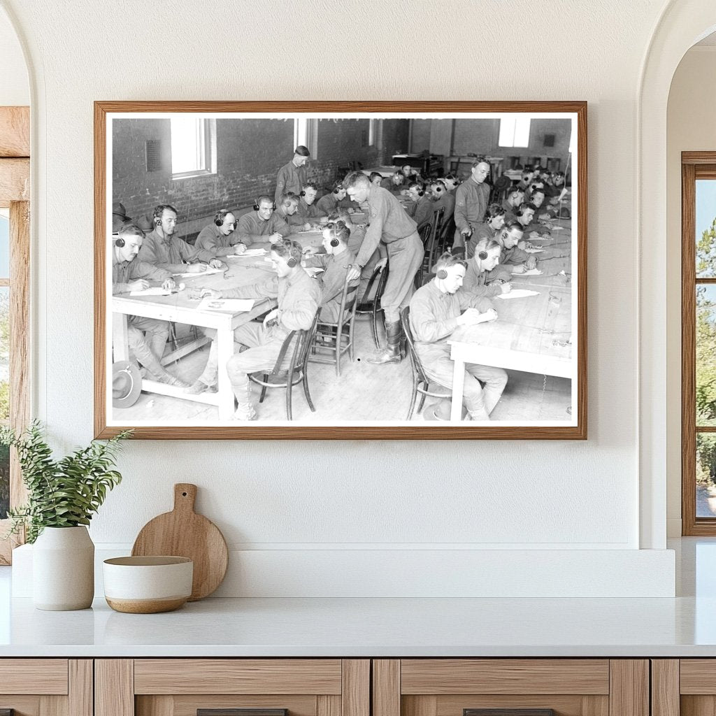 1917 Signal Corps Practicing in Telegraph Room