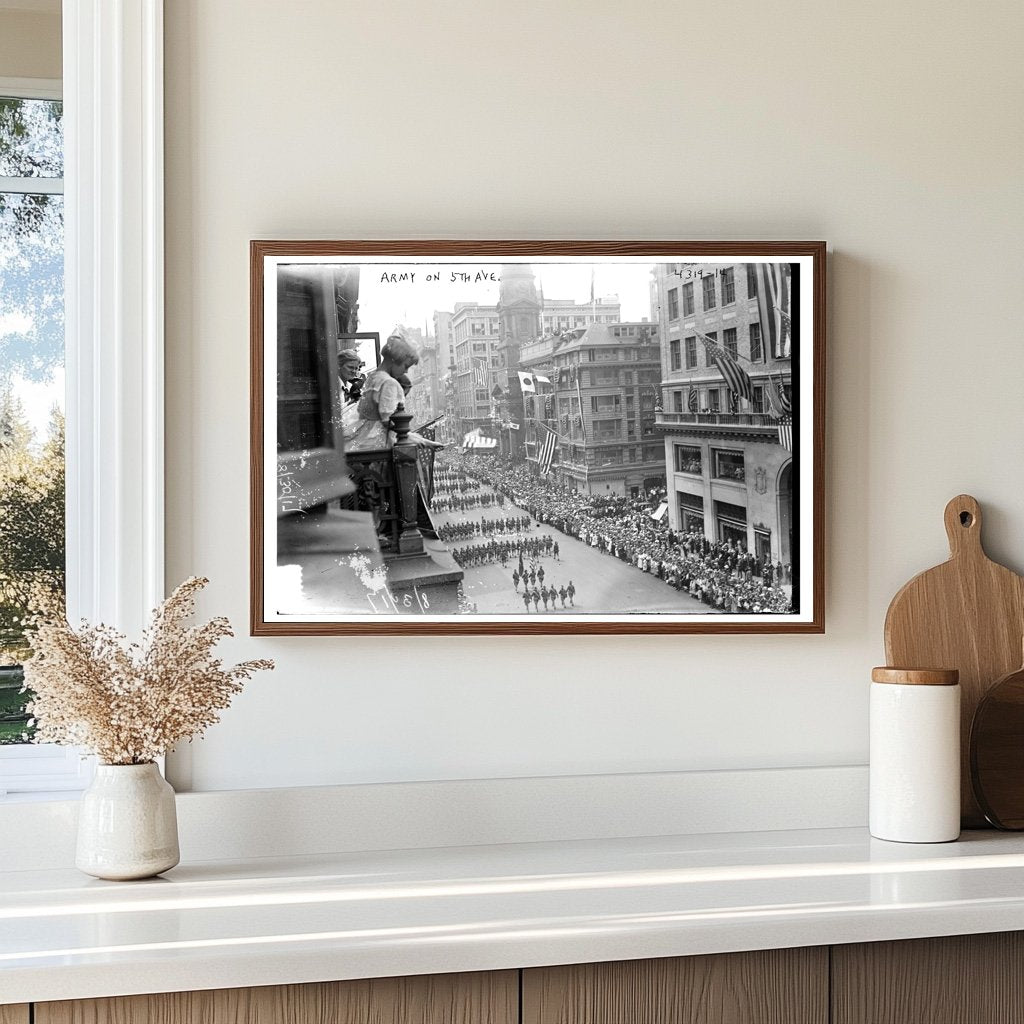 Soldiers Marching Proudly on Fifth Avenue, 1917
