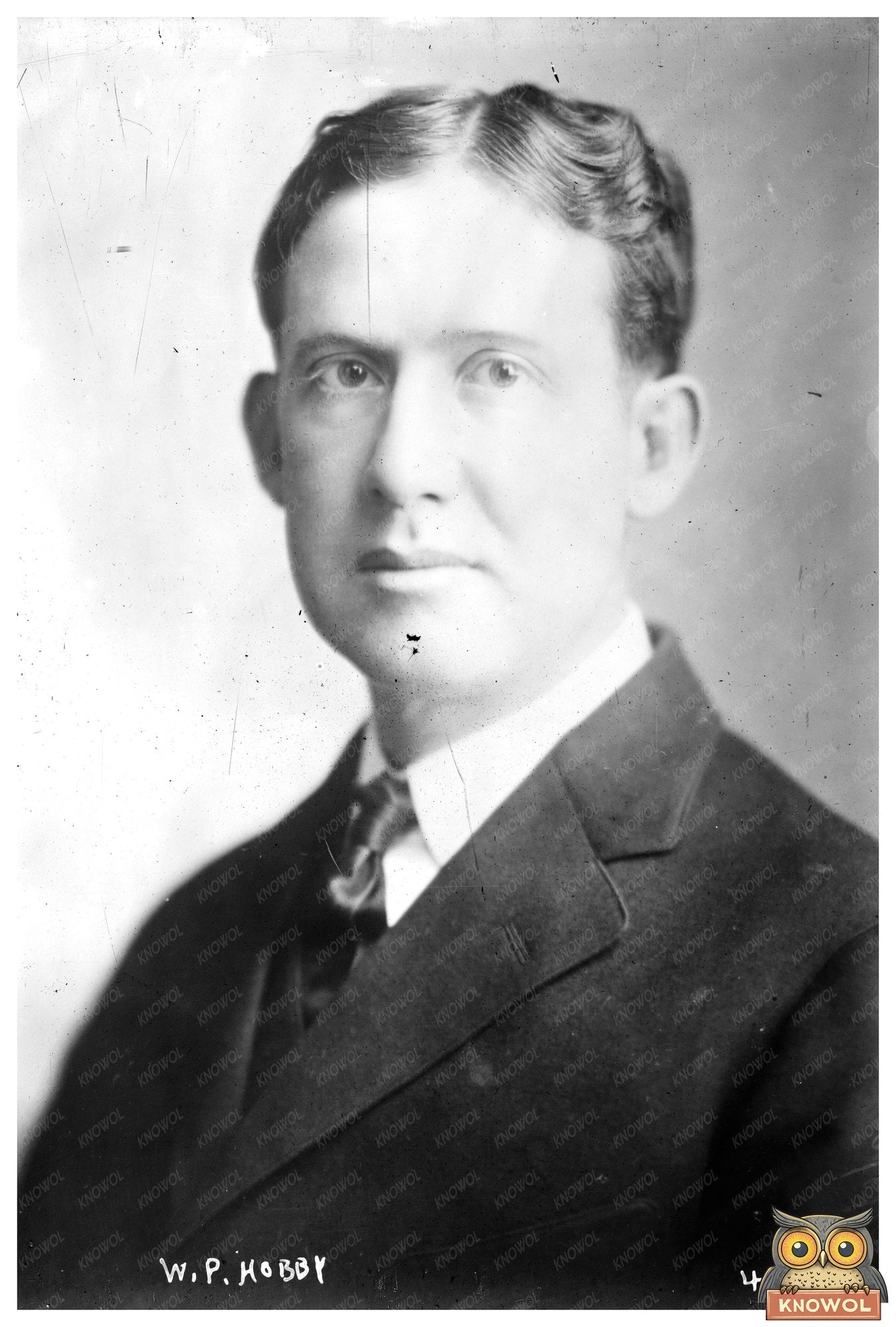 Vintage 1917 Portrait of W.P. Hobby, Political Leader