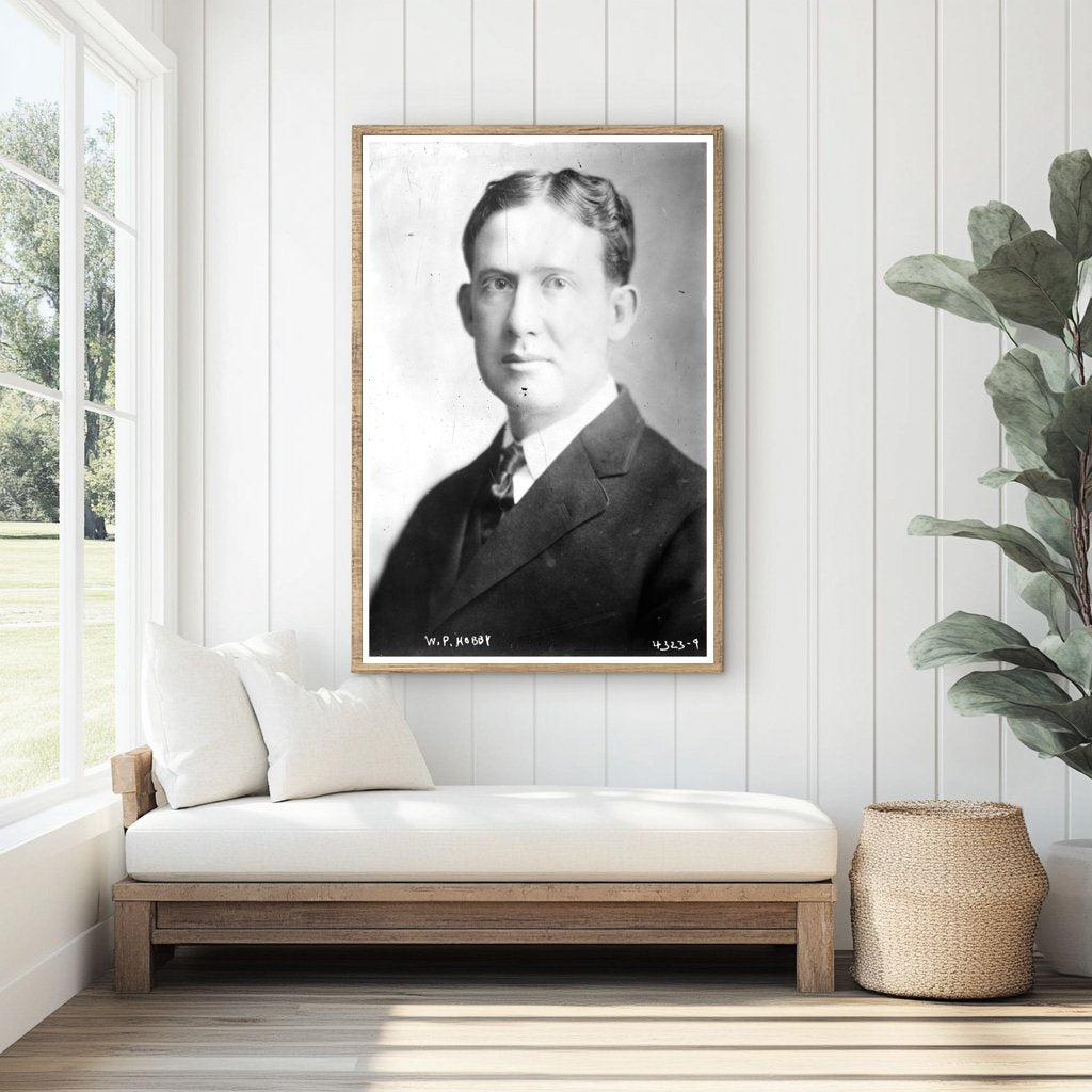 Vintage 1917 Portrait of W.P. Hobby, Political Leader