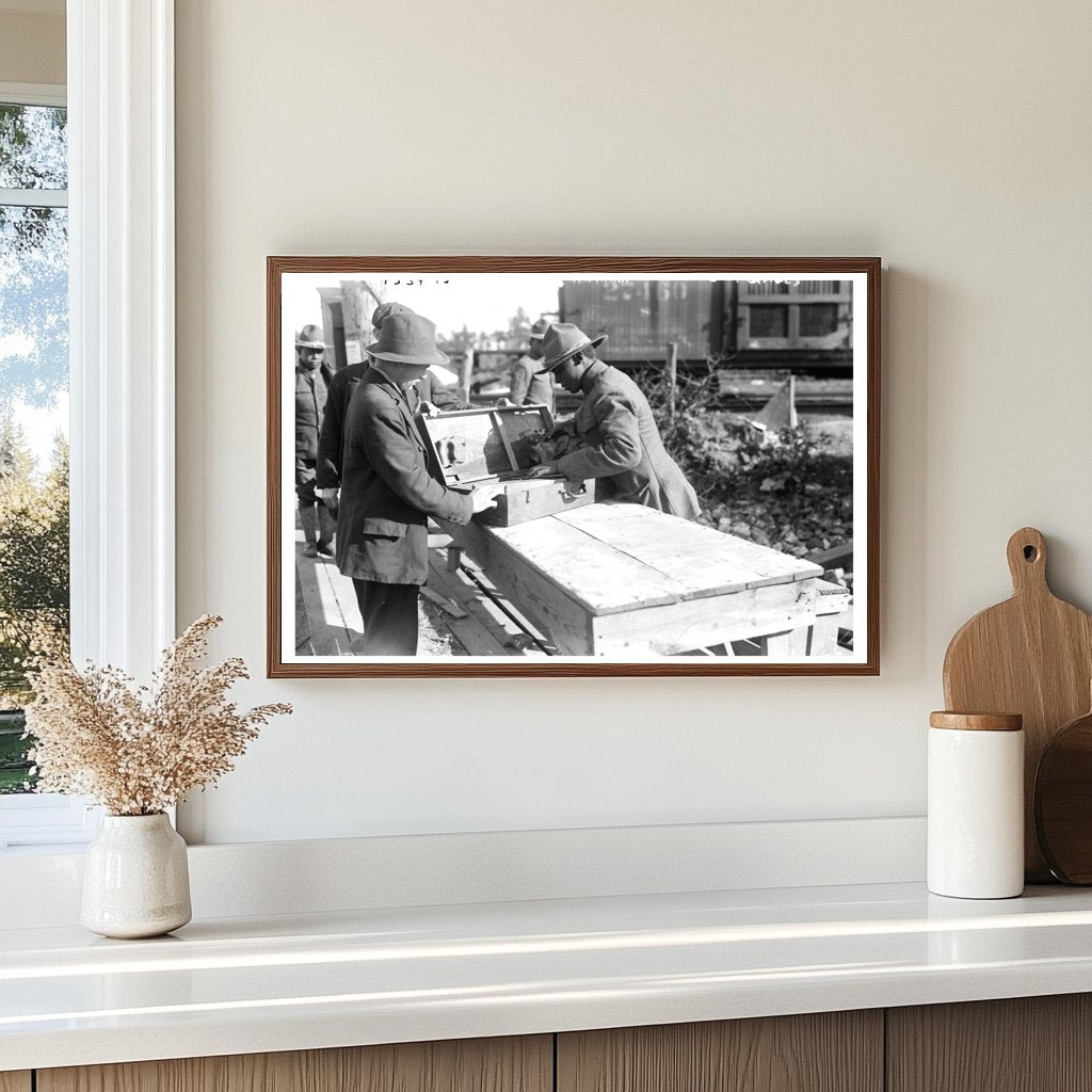 WWI Logistics: Soldiers Inspecting Supply Packages