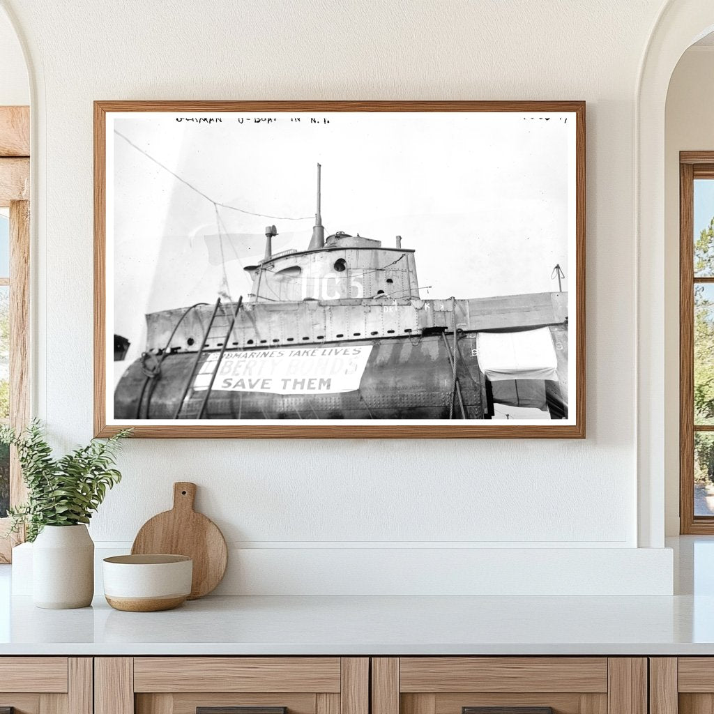 World War I: German U-Boat in New York Harbor