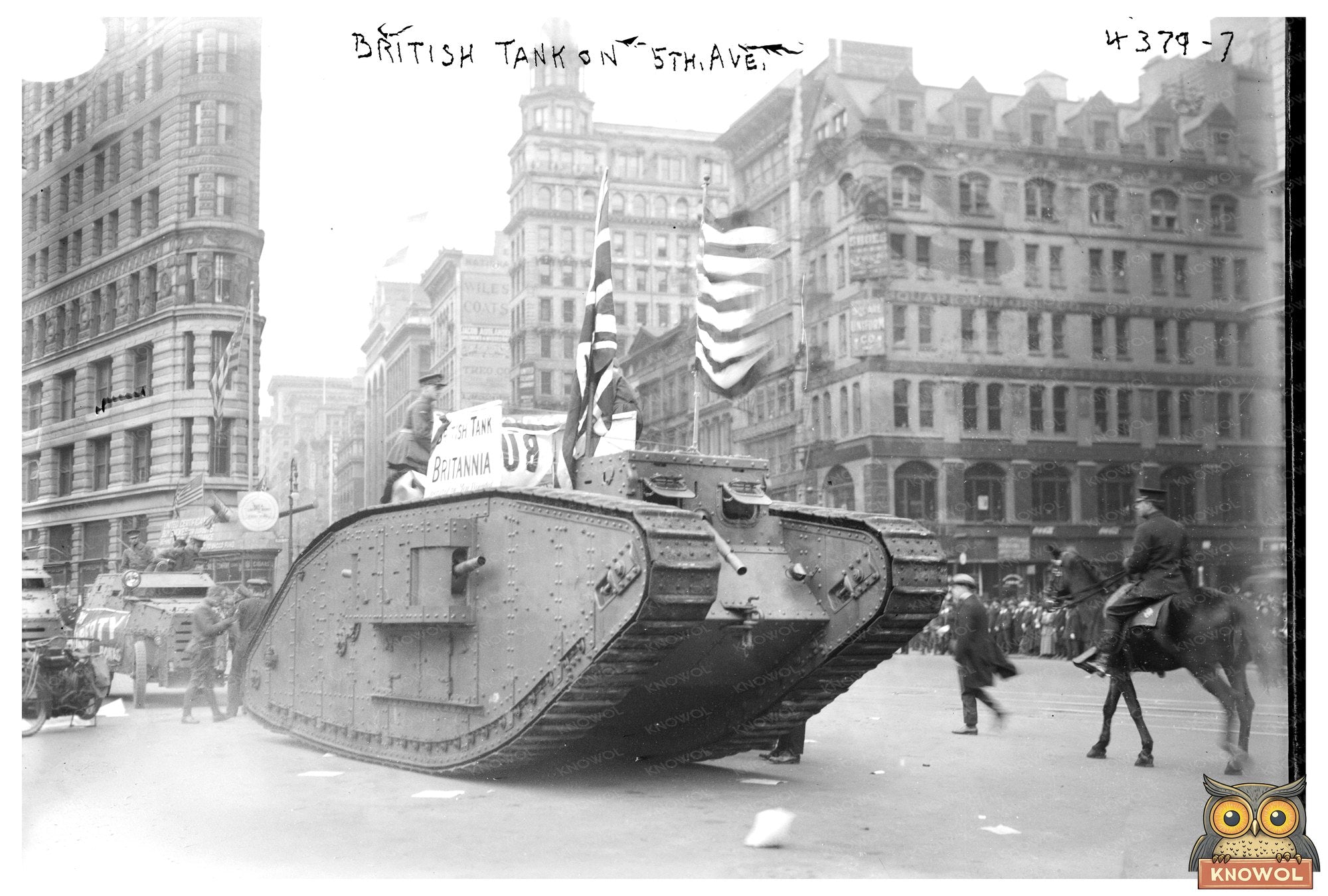 Historic British Tank on New Yorks 5th Avenue, 1917