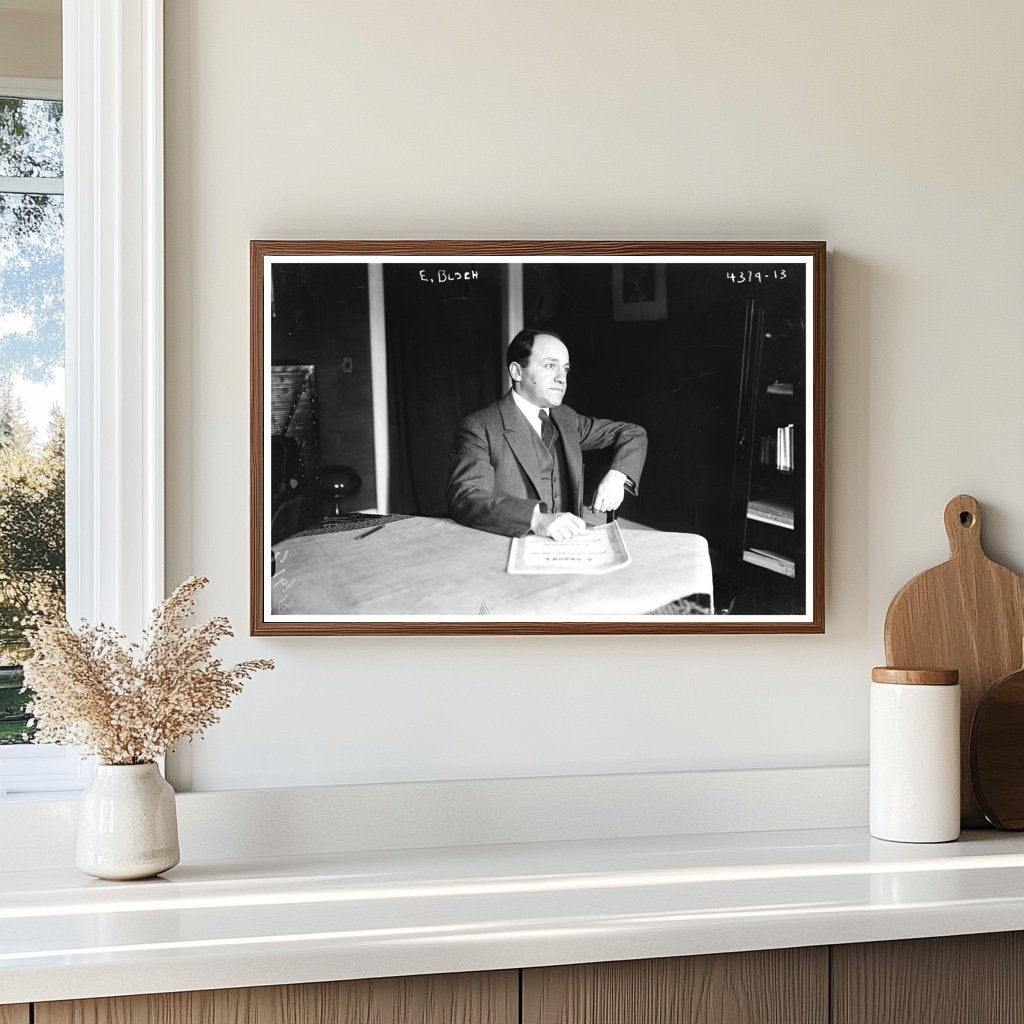 1918 Portrait of E. Bloch: Early 20th Century Charm