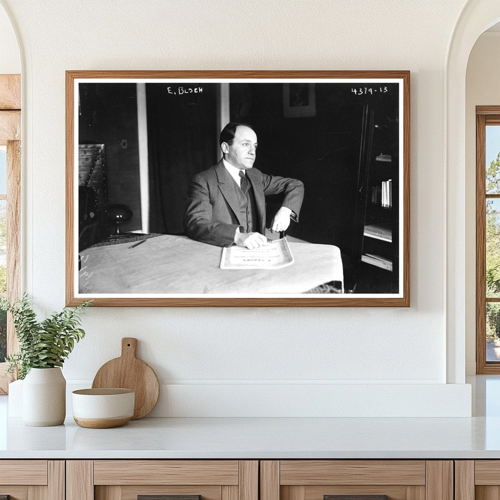 1918 Portrait of E. Bloch: Early 20th Century Charm