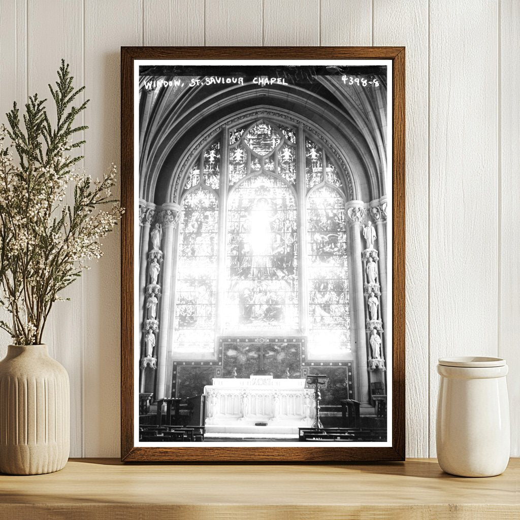 Stunning 1917 Stained Glass Window of St. Saviour Chapel