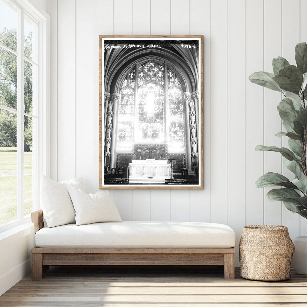 Stunning 1917 Stained Glass Window of St. Saviour Chapel