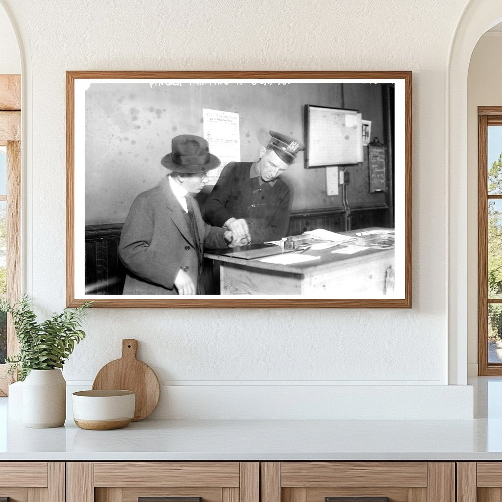 1917 NYC Police Fingerprinting German Suspect