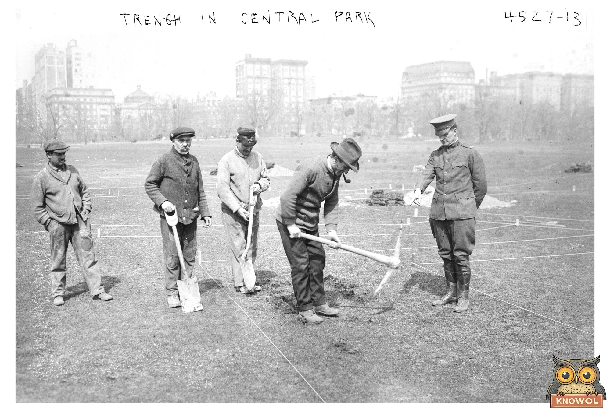 Historic 1918 Trench in Central Park Landscape