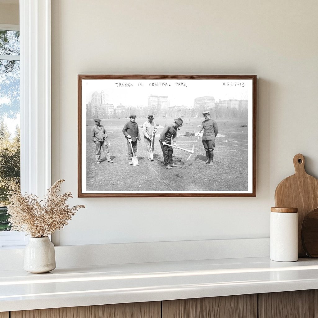 Historic 1918 Trench in Central Park Landscape