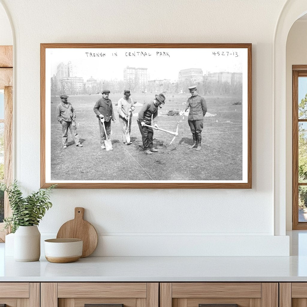 Historic 1918 Trench in Central Park Landscape