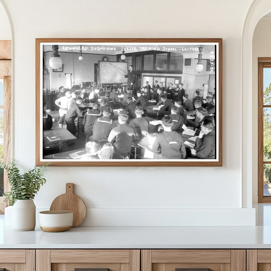 1918 Submarine Chaser Training: Engineers in Lecture