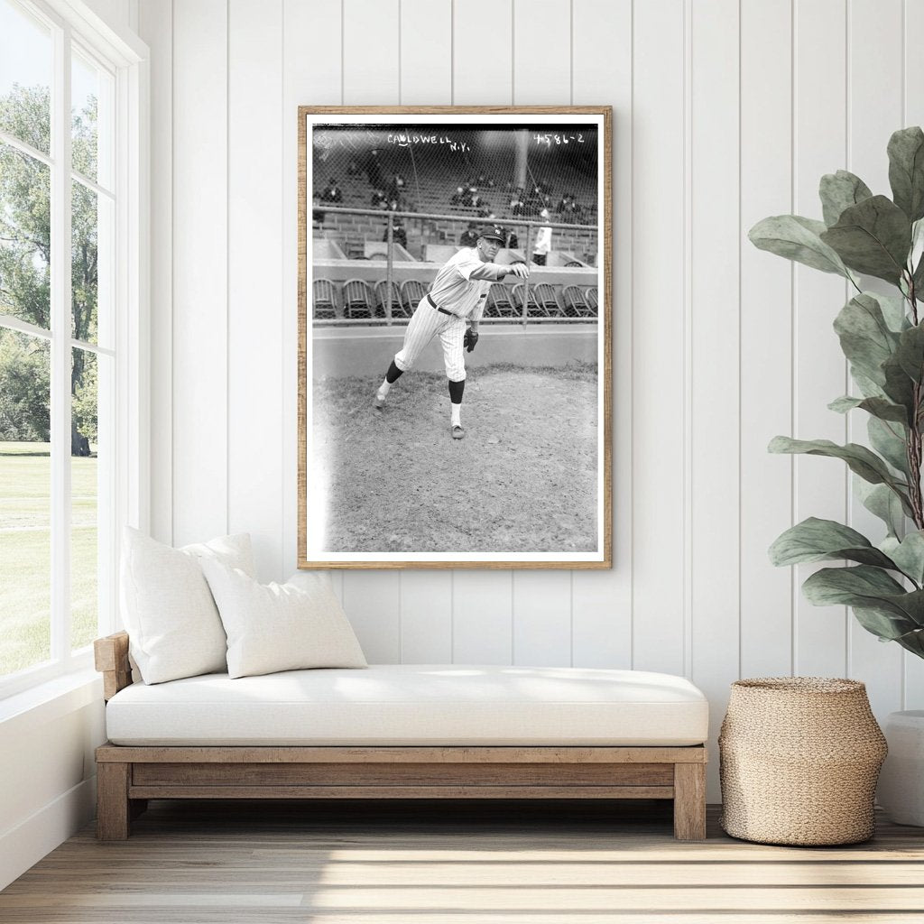 1918 New York Baseball Pitcher Ray Caldwell Moment