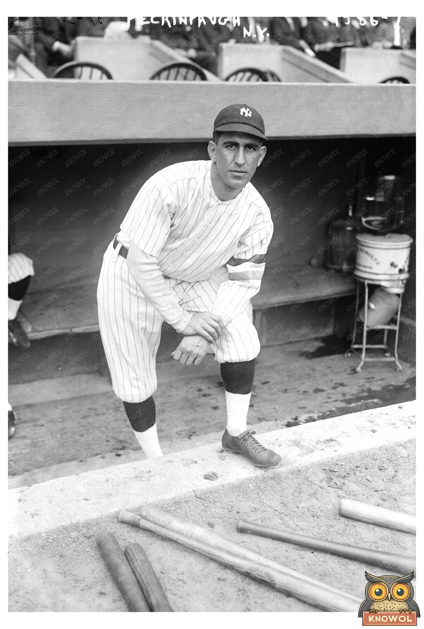 Vintage 1918 Baseball Star Roger Peckinpaugh Portrait