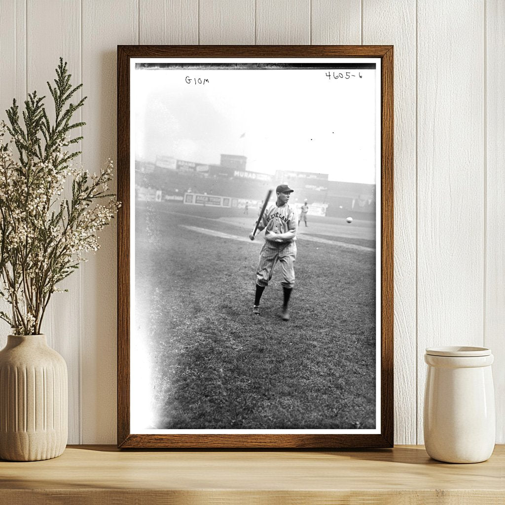 1918 Cleveland Baseball Star Bob Groom in Action