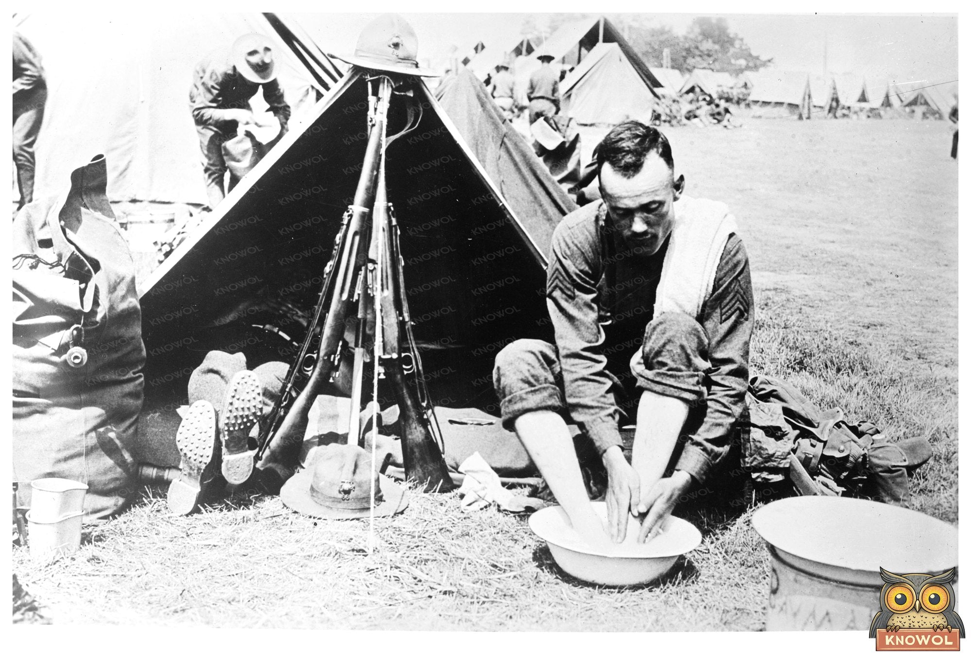 Marines Practicing Hygiene: A 1918 WWI Moment